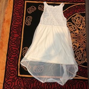 H&M white sheer high low tank dress